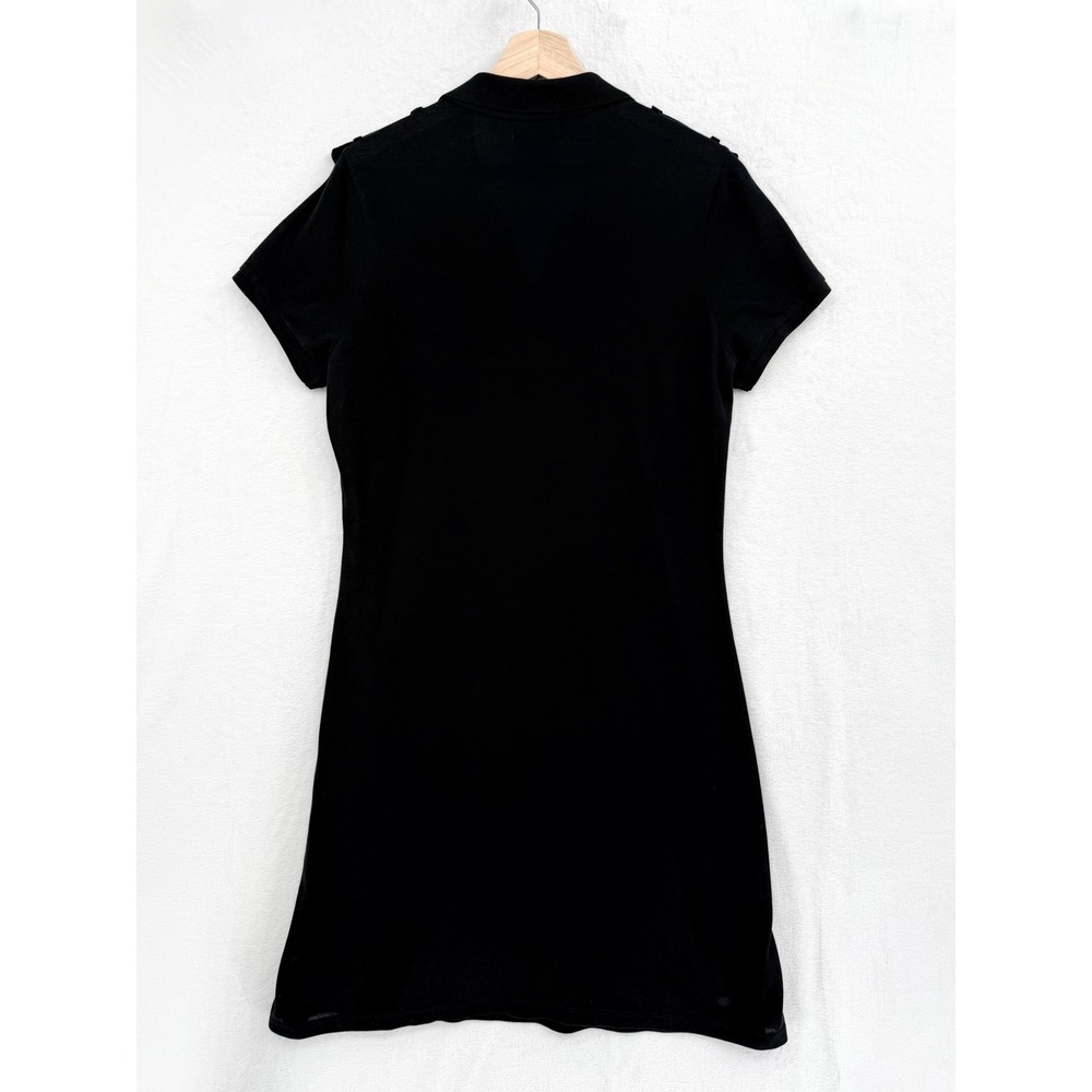 Burberry Polo Shirt Dress XL Black Cotton Old Money Luxury Minimalist Academia - Picture 5 of 11